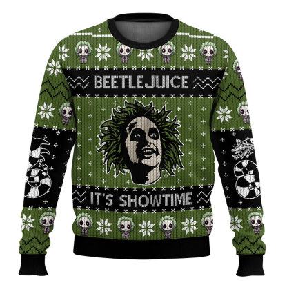 beetlejuice ugly christmas sweater 1 Beetlejuice Ugly Christmas Sweater - Image 1