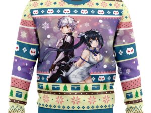 Bell And Hestia Danmachi Ugly Christmas Sweater - Image 1