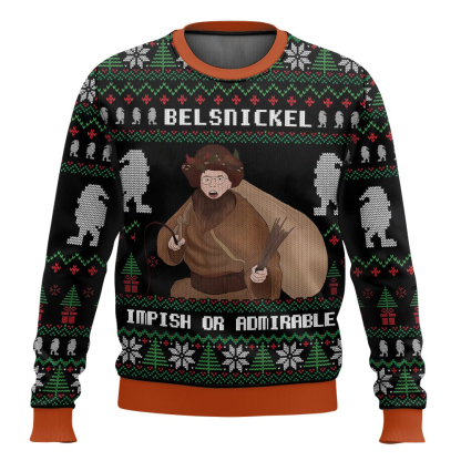 belsnickel impish or admirable the office ugly christmas sweater 1 Belsnickel Impish Or Admirable The Office Ugly Christmas Sweater - Image 1