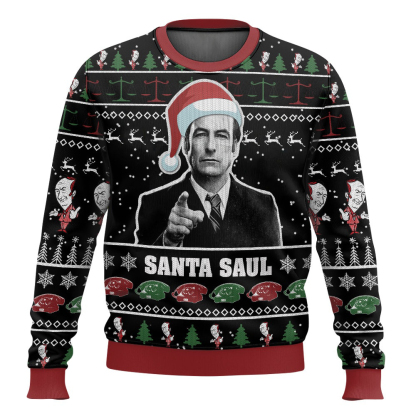 better call santa saul christmas ugly christmas sweater 1 Better Call Santa Saul Christmas Ugly Christmas Sweater - Image 1