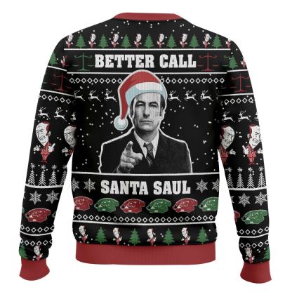 better call santa saul christmas ugly christmas sweater 2 Better Call Santa Saul Christmas Ugly Christmas Sweater - Image 2