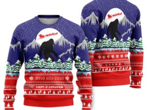 Bigfoot Merry Ugly Christmas Sweater - Image 1