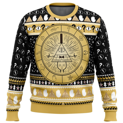 bill cipher gravity falls ugly christmas sweater 1 Bill Cipher Gravity Falls Ugly Christmas Sweater - Image 1