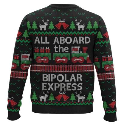 bipolar express ugly christmas sweater 2 Bipolar Express Ugly Christmas Sweater - Image 2