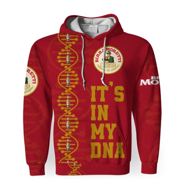 Birra Moretti It's In My DNA-3D Unisex Hoodie - Image 1