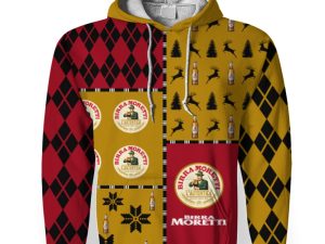 Birra Moretti Merry Christmas And -3D Unisex Hoodie - Image 1