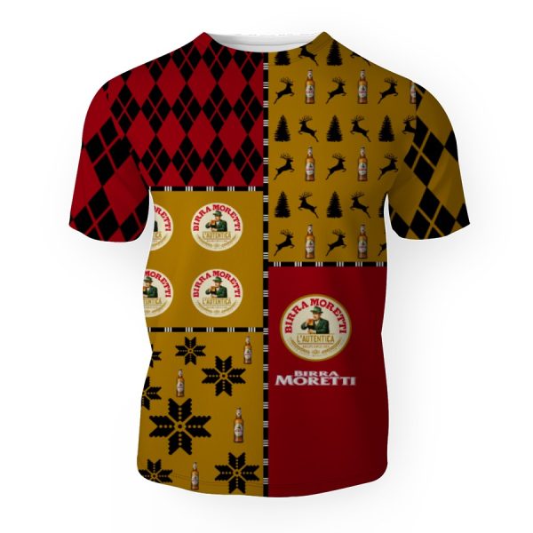 Birra Moretti Merry Christmas And -3D Unisex T-Shirt - Image 1