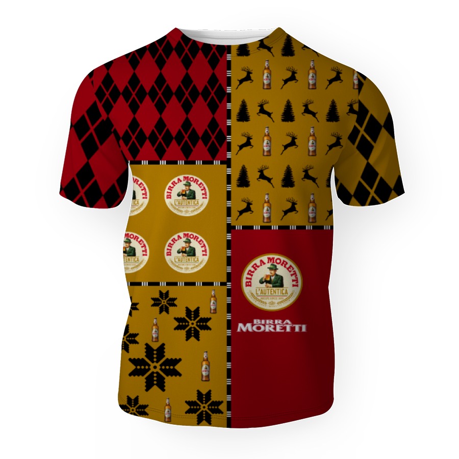 birra moretti merry christmas and 3d unisex t shirt 1 Birra Moretti Merry Christmas And -3D Unisex T-Shirt - Image 1