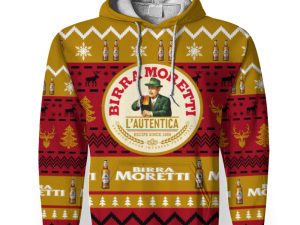 Birra Moretti Shirts Beer Vintage Logo-3D Unisex Hoodie - Image 1