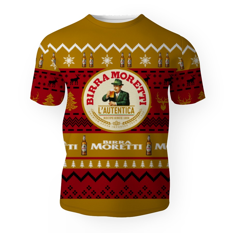birra moretti shirts beer vintage logo 3d unisex t shirt 1 Birra Moretti Shirts Beer Vintage Logo-3D Unisex T-Shirt - Image 1