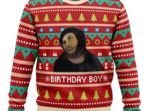 Birthday Boy Potato Jesus Ugly Christmas Sweater - Image 1