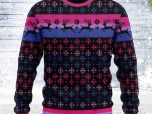 Bisexual Pride Flag Ugly Christmas Sweater - Image 1