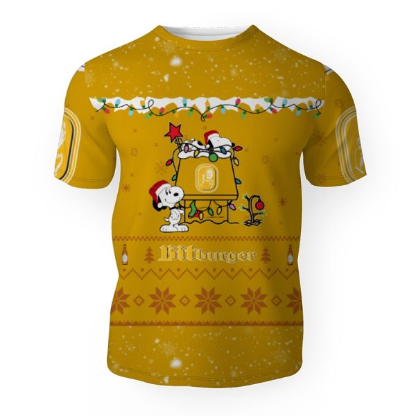 Bitburger American Merry Christmas, Snoopy House Cute Fan Gift-3D Unisex T-Shirt - Image 1