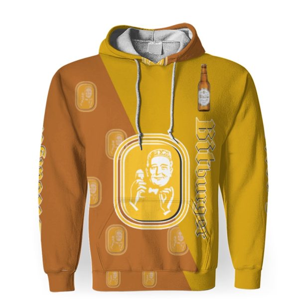 Bitburger And Pattern Logo-3D Unisex Hoodie - Image 1