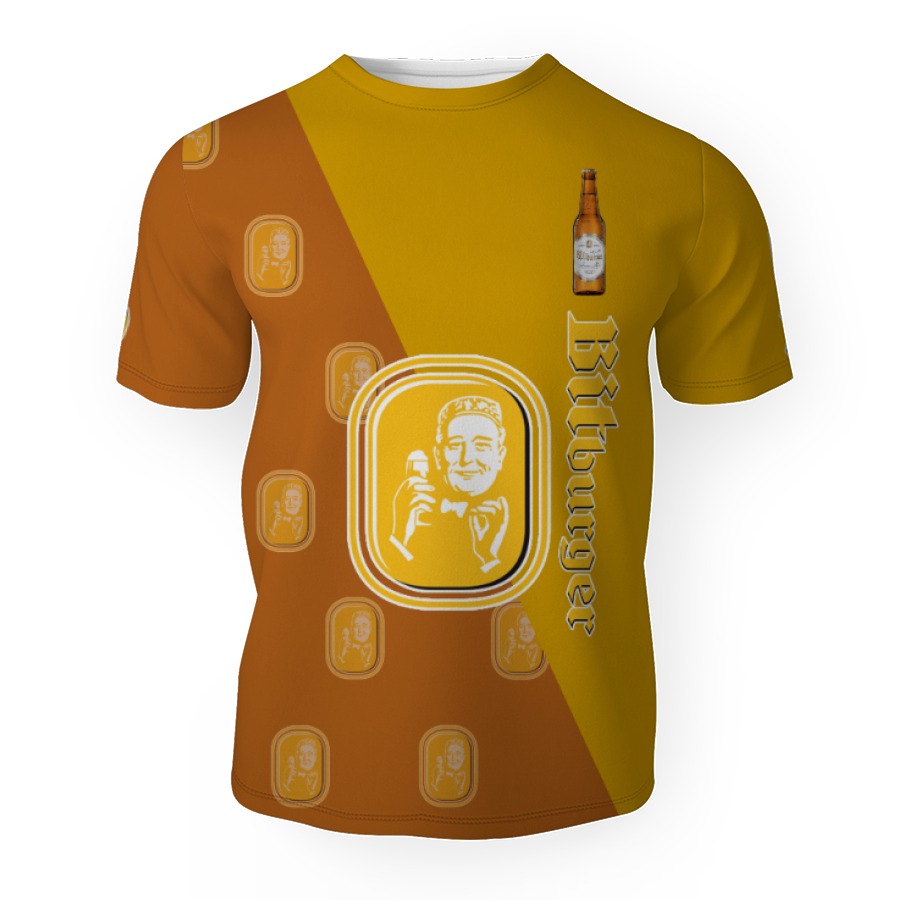 bitburger and pattern logo 3d unisex t shirt 1 Bitburger And Pattern Logo-3D Unisex T-Shirt - Image 1