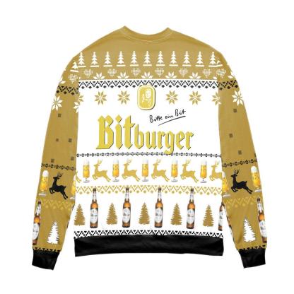 bitburger beer logo reindeer pattern ugly christmas sweater 2 Bitburger Beer Logo Reindeer Pattern Ugly Christmas Sweater - Image 2