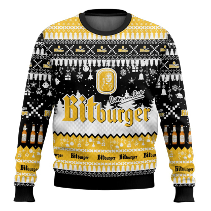 bitburger german beer ugly christmas sweater 1 Bitburger German Beer Ugly Christmas Sweater - Image 1
