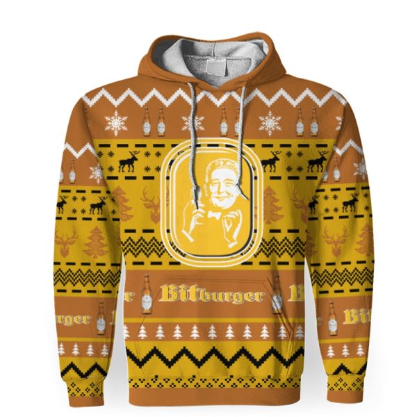 Bitburger Shirts Beer Vintage Logo-3D Unisex Hoodie - Image 1