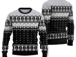 Black And White Skeleton Ugly Christmas Sweater - Image 1