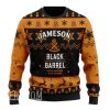 Black Barrel Jameson Whiskey Ugly Christmas Sweater - Image 1