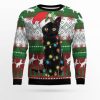 Black Cat Light Christmas Ugly Christmas Sweater - Image 1