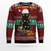Black Cat Like Stay To In Bed Xmas Ugly Christmas Sweater - Image 1