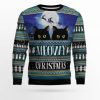 Black Cat Meowy Christmas Ugly Christmas Sweater - Image 1