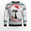 Black Cat Naughty List Ugly Christmas Sweater - Image 1