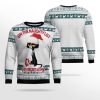 Black Cat Naughty List Ugly Christmas Sweater - Image 2