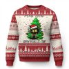 Black Cat Ugly Christmas Sweater Its Fine Im Fine Everthing Is Fine Funny Xmas - Image 1