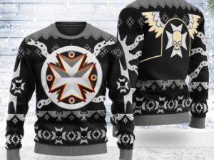 Black Templars Iconic Ugly Christmas Sweater - Image 1