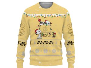 Black Velvet American Merry Christmas, Snoopy House Cute Fan Gift-3D Sweatshirt - Image 1