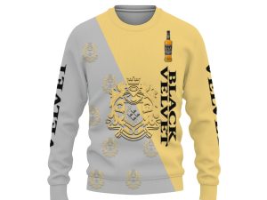 Black Velvet And Pattern Logo-3D Sweatshirt - Image 1