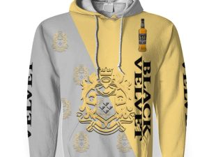 Black Velvet And Pattern Logo-3D Unisex Hoodie - Image 1