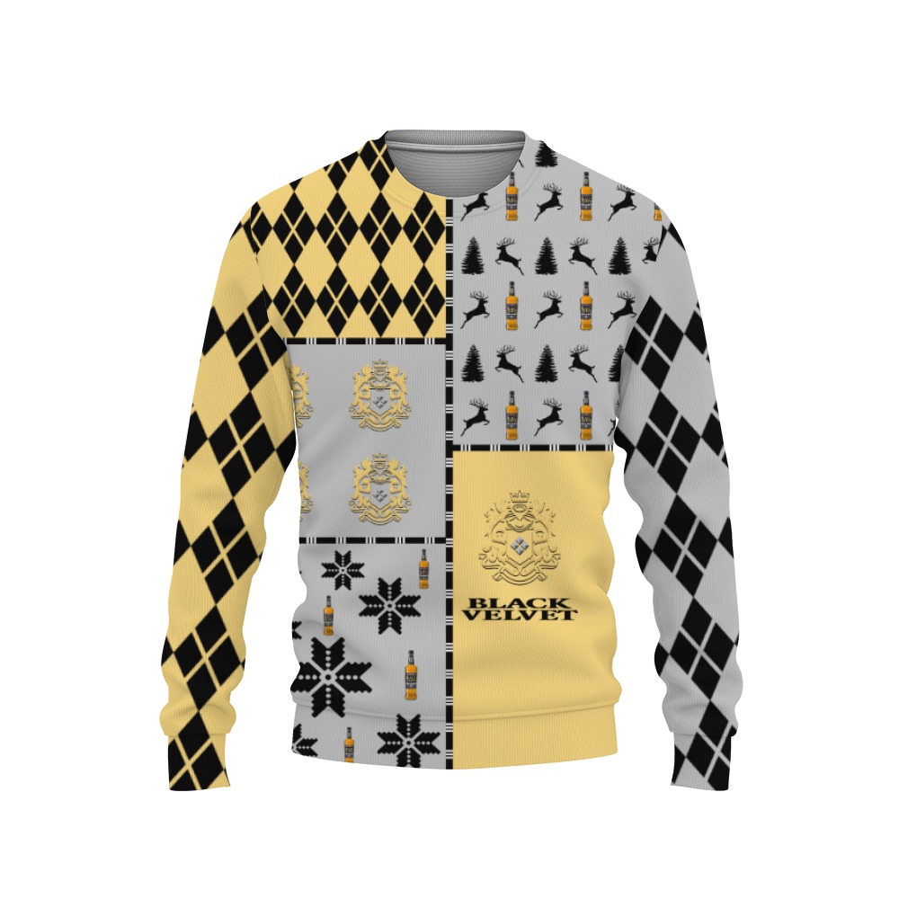 black velvet merry christmas and 3d sweatshirt 1 Black Velvet Merry Christmas And -3D Sweatshirt - Image 1