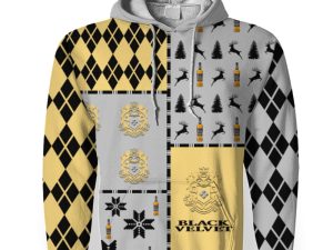 Black Velvet Merry Christmas And -3D Unisex Hoodie - Image 1