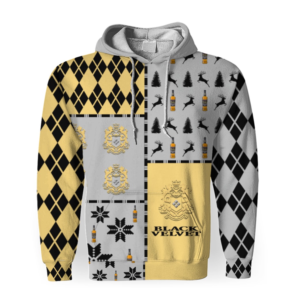 black velvet merry christmas and 3d unisex hoodie 1 Black Velvet Merry Christmas And -3D Unisex Hoodie - Image 1