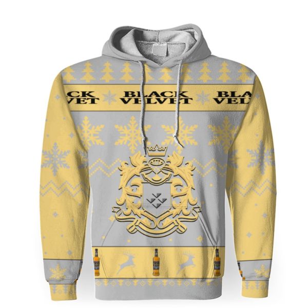 Black Velvet Merry Christmas Unisex Gift Fan-3D Unisex Hoodie - Image 1