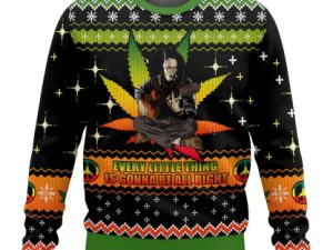 Bob Marley 420 Three Little Birds Christmas Ugly Christmas Sweater - Image 1