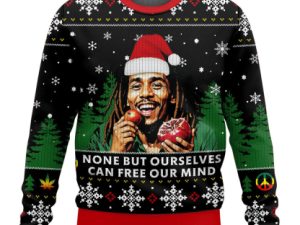 Bob Marley Ugly Christmas Sweater Holiday Gift - Image 1