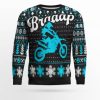 Braaap Moto Ugly Christmas Sweater Blue Version - Image 1