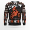 Braaap Moto Ugly Christmas Sweater Orange Version - Image 1