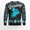 Braaap Snowmobile Ugly Christmas Sweater Blue Version - Image 1