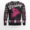 Braaap Snowmobile Ugly Christmas Sweater Pink Version - Image 1