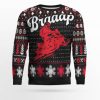 Braaap Snowmobile Ugly Christmas Sweater Red Version - Image 1