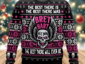 Brett Hart Hitman Ugly Christmas Sweater - Image 1