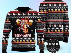 Brewdolph Reindeer Christmas Ugly Christmas Sweater - Image 1