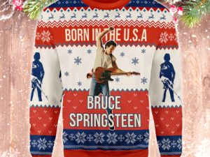 Bruce Springsteen Ugly Christmas Sweater Holiday Gift - Image 1