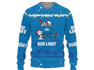 Bud Light American Merry Christmas, Snoopy House Cute Fan Gift-3D Sweatshirt - Image 1