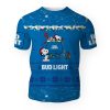 Bud Light American Merry Christmas, Snoopy House Cute Fan Gift-3D Unisex T-Shirt - Image 1